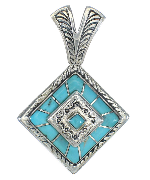 Southwestern Turquoise And Sterling Silver Pendant WX63501
